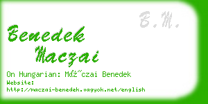 benedek maczai business card